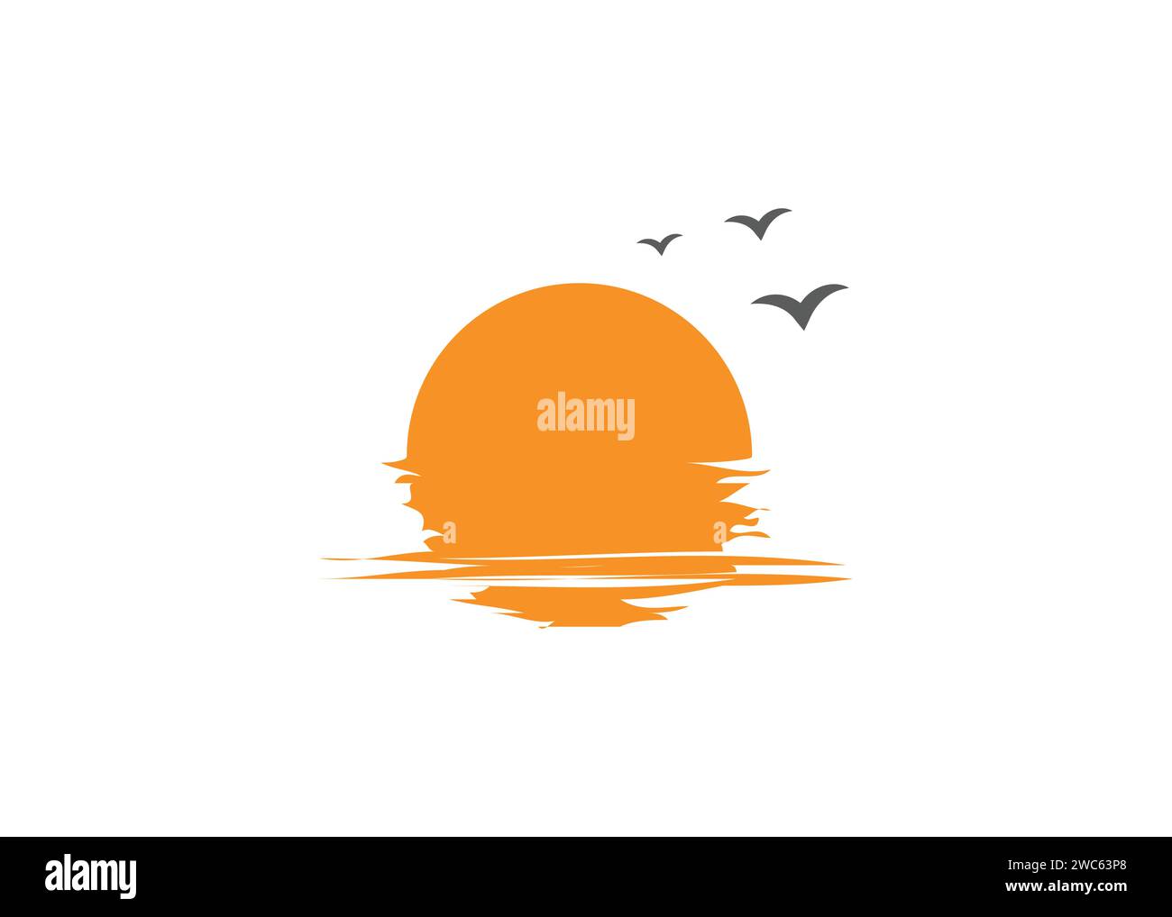 Minimalistisches Sunset Logo Design Vektorvorlage Stock Vektor