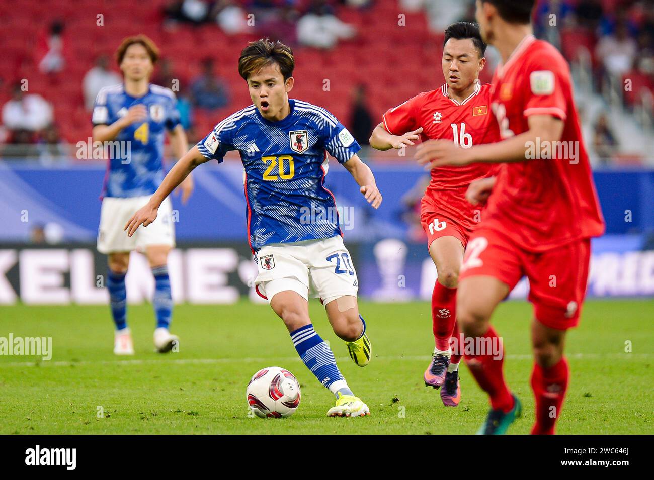Doha, Katar. 14. Januar 2024. Japan gegen Vietnam Gruppe D - AFC Asiencup Katar 2023 im Al Thumama Stadum. Quelle: Meng Gao/Alamy Live News Stockfoto