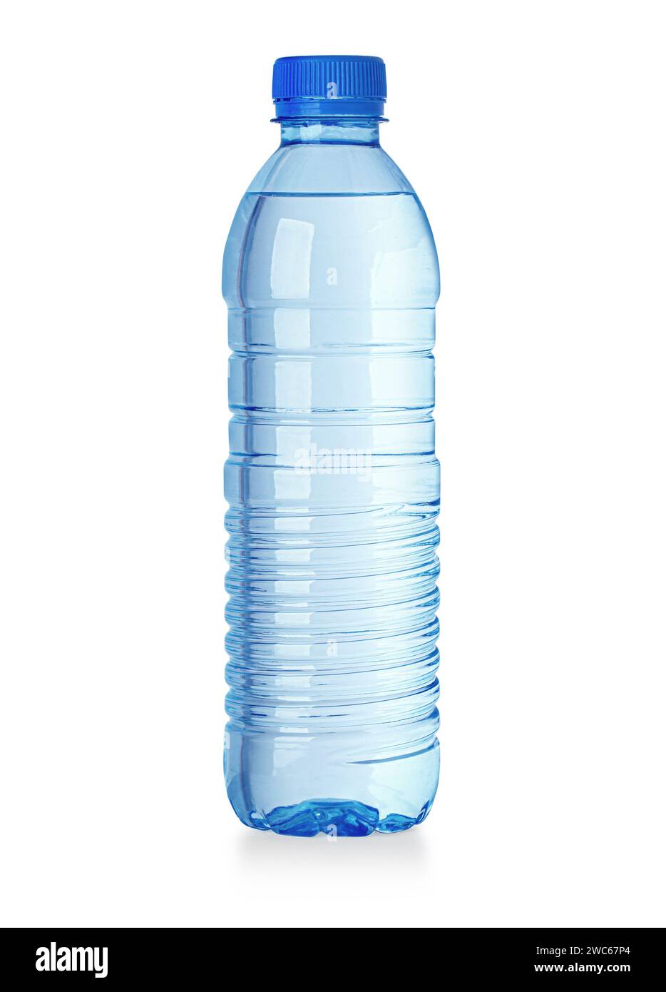 Kunststoffflasche für Wasser und Lebensmittel isoliert auf weißem Hintergrund mit Beschneidungspfad Stockfoto