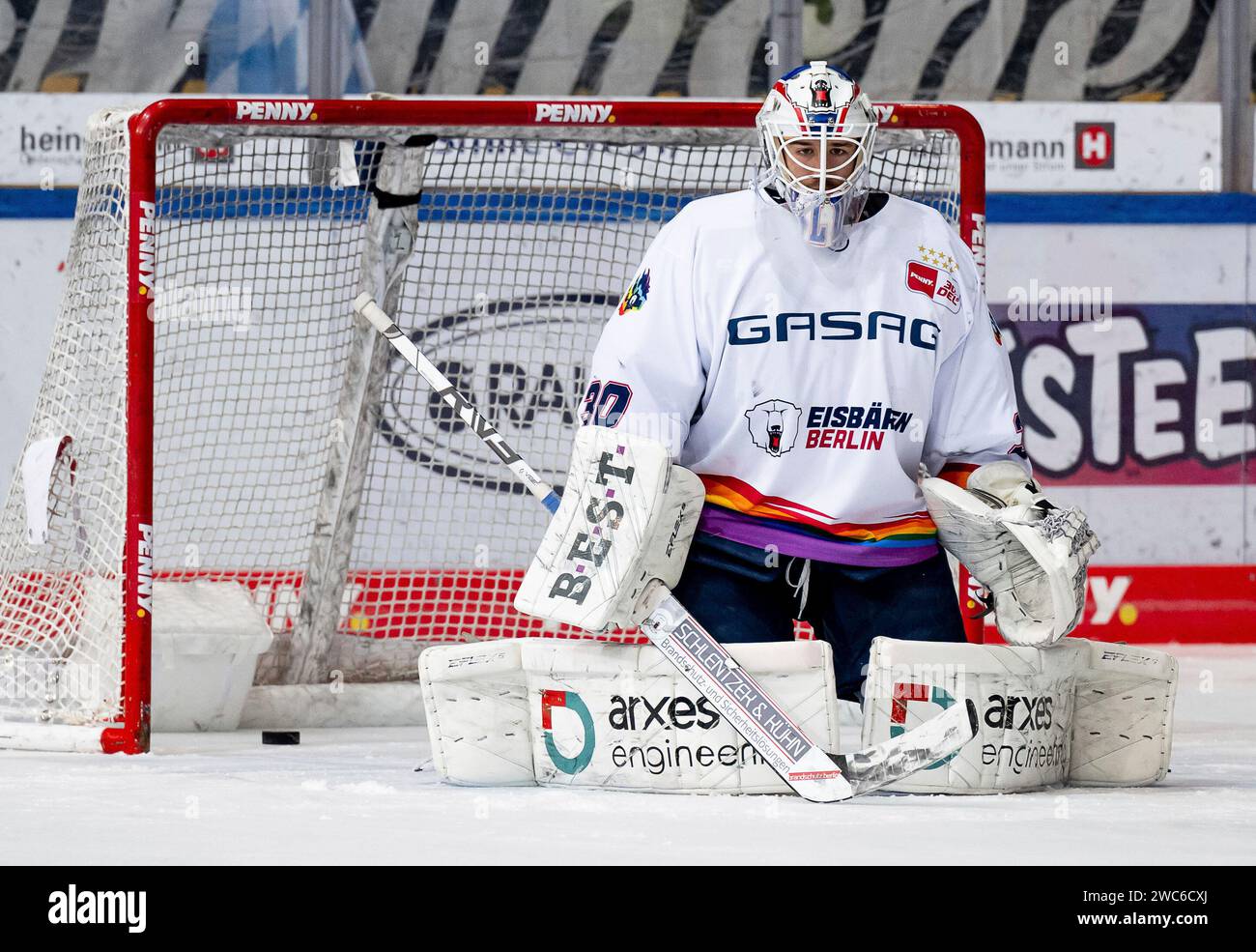München, Deutschland. Januar 2024. Jake Hildebrand (Torwart, Eisbaeren