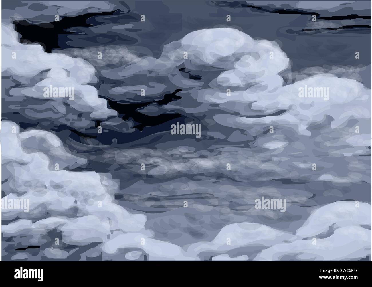 Wolken-Illustration. Abstrakte Wolken im Himmel Stock Vektor