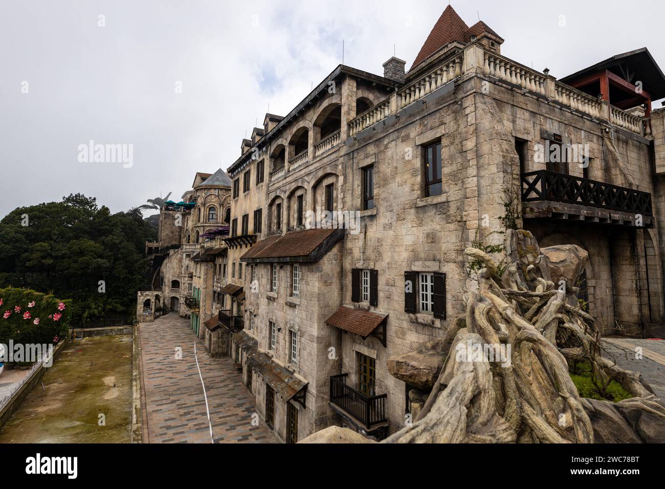 Der Fresh Village Fantasy Park in den Ba Na Hills bei da Nang in Vietnam Stockfoto