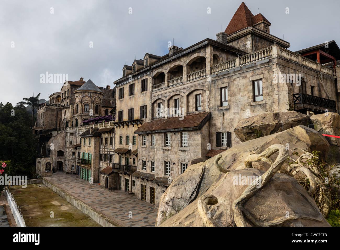 Der Fresh Village Fantasy Park in den Ba Na Hills bei da Nang in Vietnam Stockfoto