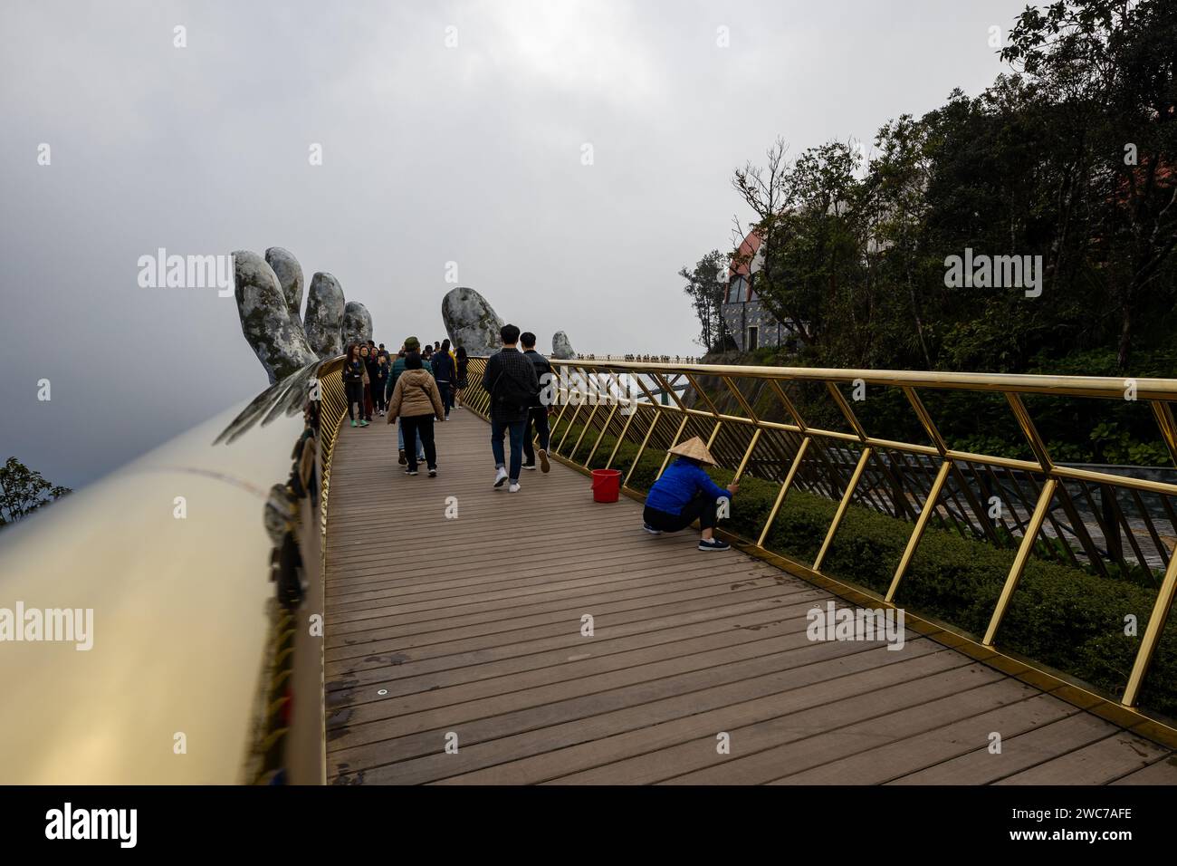 Die Goldene Brücke von da Nang in den Ba Na Hills von Vietnam Stockfoto
