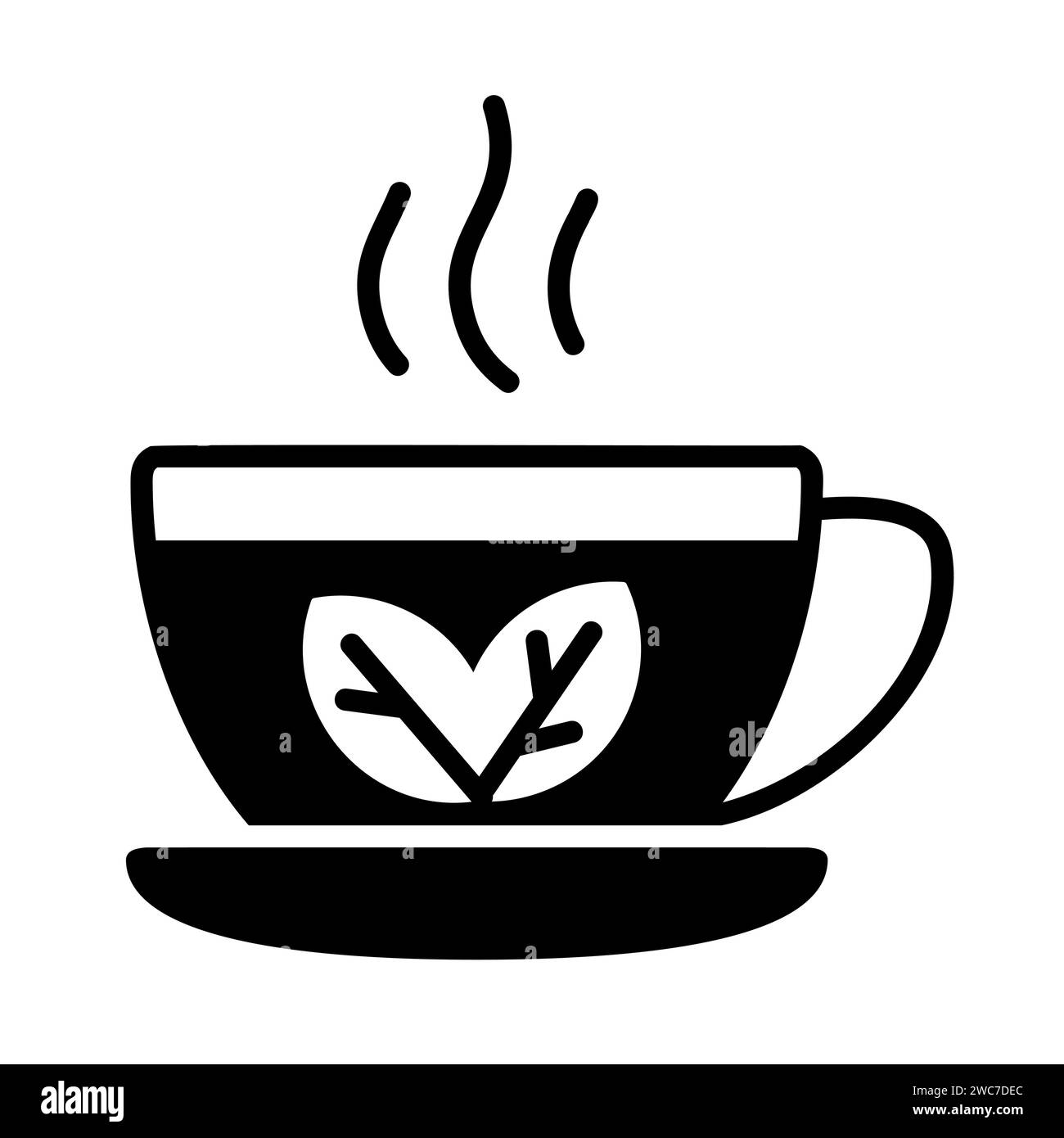 Tasse Tee mit Minzblättern Vektor-Symbol. Diagrammsymbol für Fitness und Gewichtsverlust Website und Apps Design, Logo, App, UI Stock Vektor