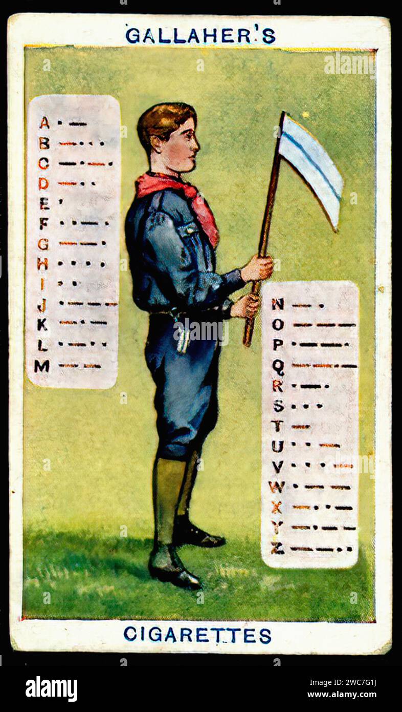Morse Alphabet - Vintage Zigarettenkarte Illustration Stockfoto