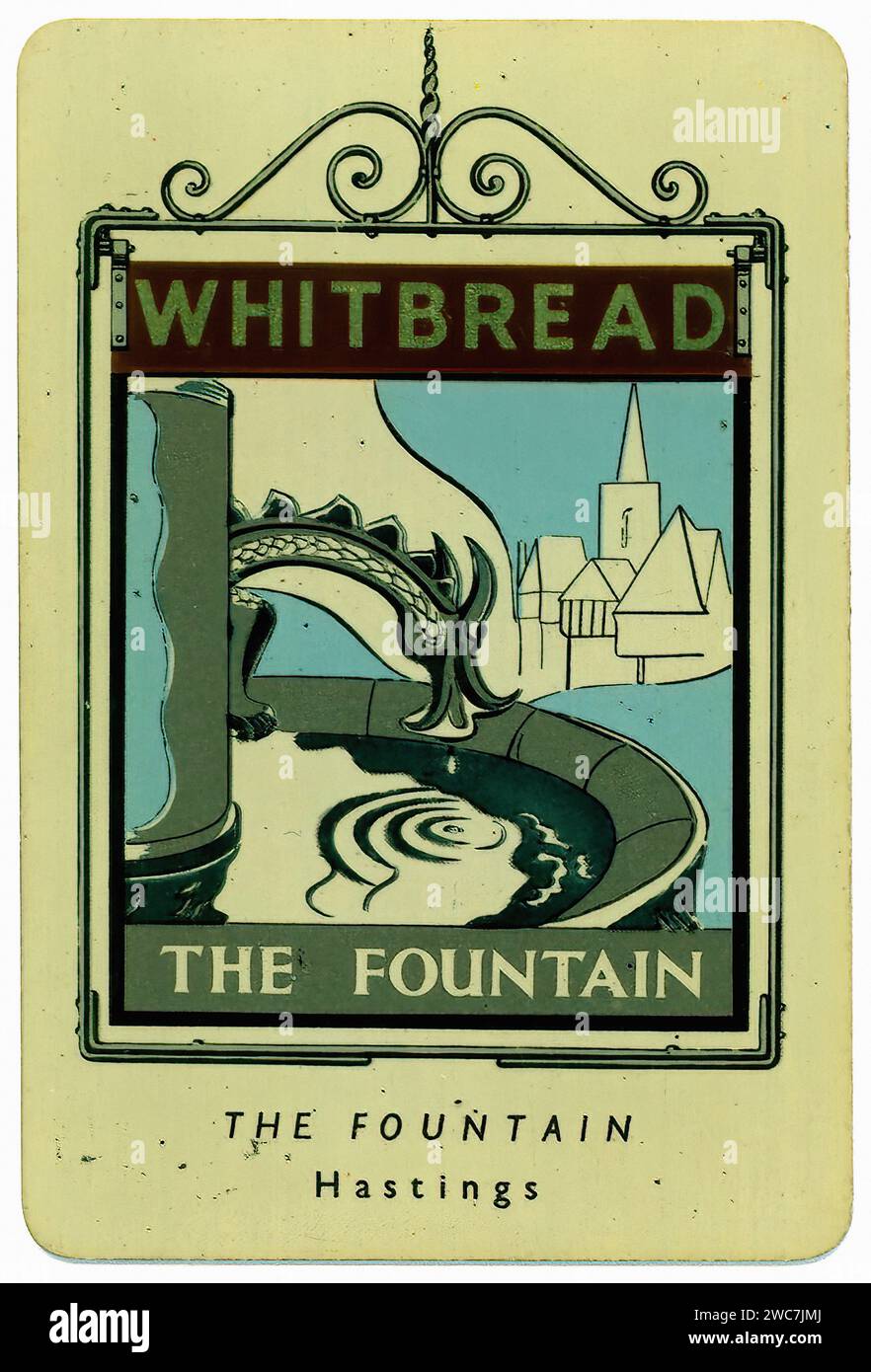 The Fountain – Vintage Whitbread Inn Schilder Stockfoto