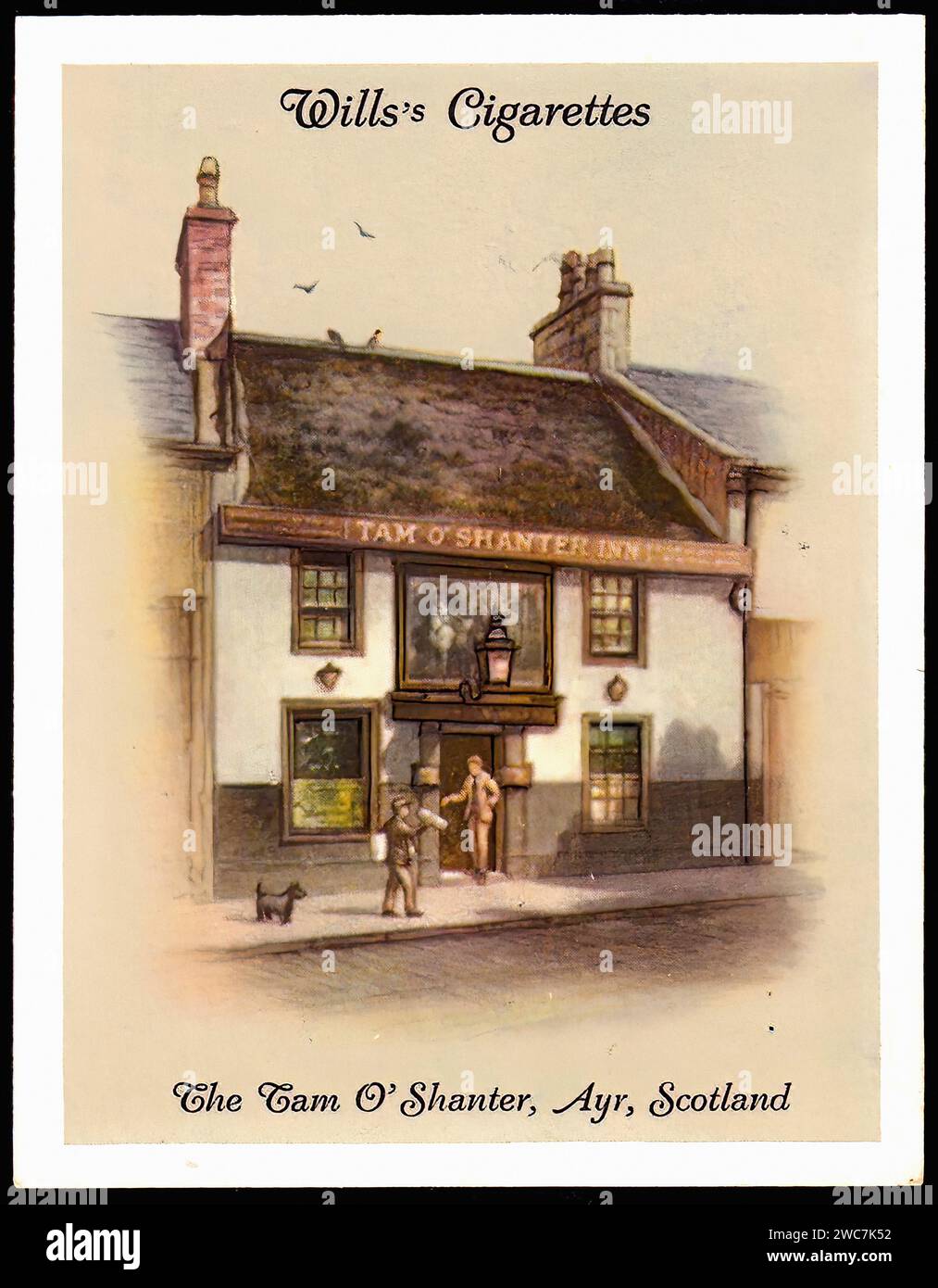 The Tam O'Shanter, Ayr - Vintage Zigarettenkarte Illustration Stockfoto