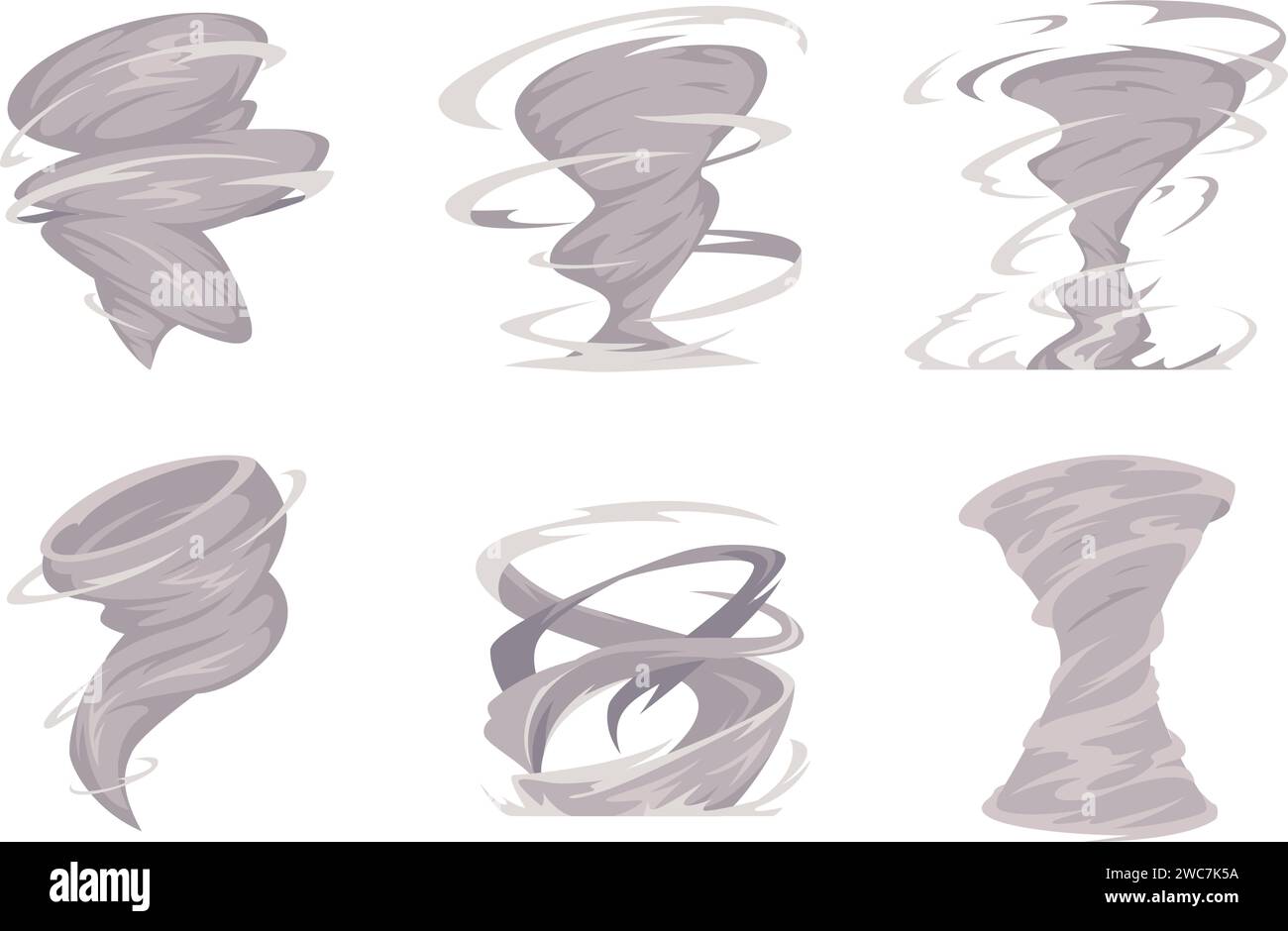 Tornado. Wetter windige Animation Zeichentrickvorlage exakter Vektor schlechtes Wetter Wirbelsturm Vortex Stock Vektor