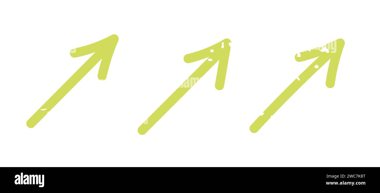 Pfeil Richtung Zeiger von Hand gezeichnet Stock Vektor