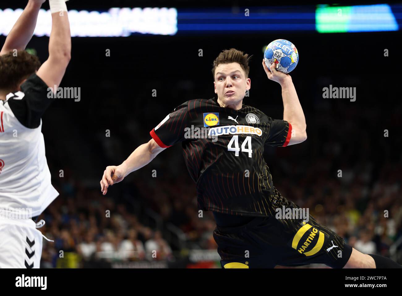 Berlin, Allemagne. Januar 2024. Christoph Steinert aus Deutschland während der EHF Euro 2024 der Männer, Gruppe A Handballspiel zwischen Nordmazedonien und Deutschland am 14. Januar 2024 in der Mercedes-Benz Arena in Berlin - Foto Piotr Matusewicz/DPPI Credit: DPPI Media/Alamy Live News Stockfoto