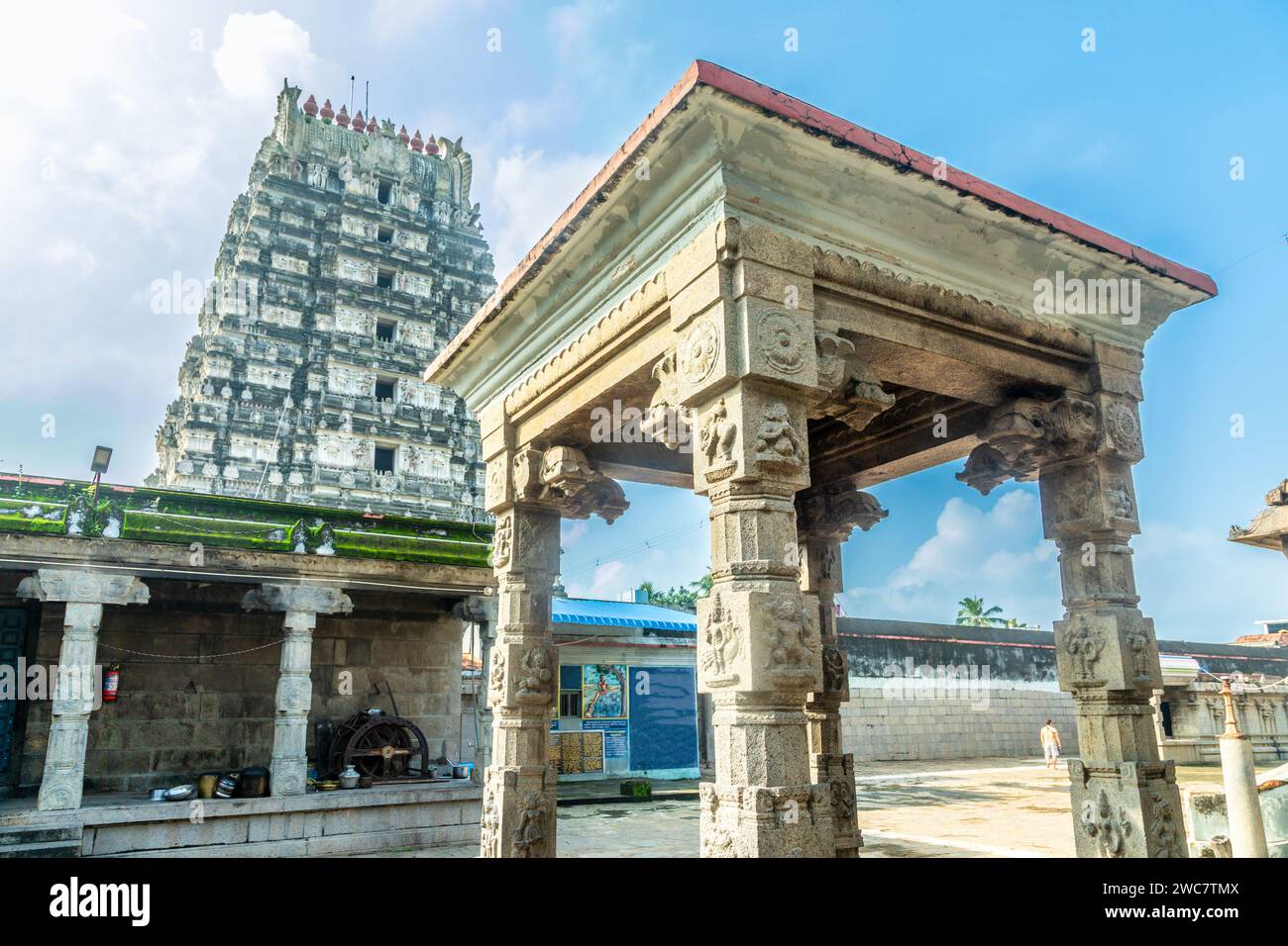 Vedagiriswarar Tempel 0f Shiva Gottheit, Thirukazhukundram, Tondaimandalam Region, Tamil Nadu, Südindien Stockfoto