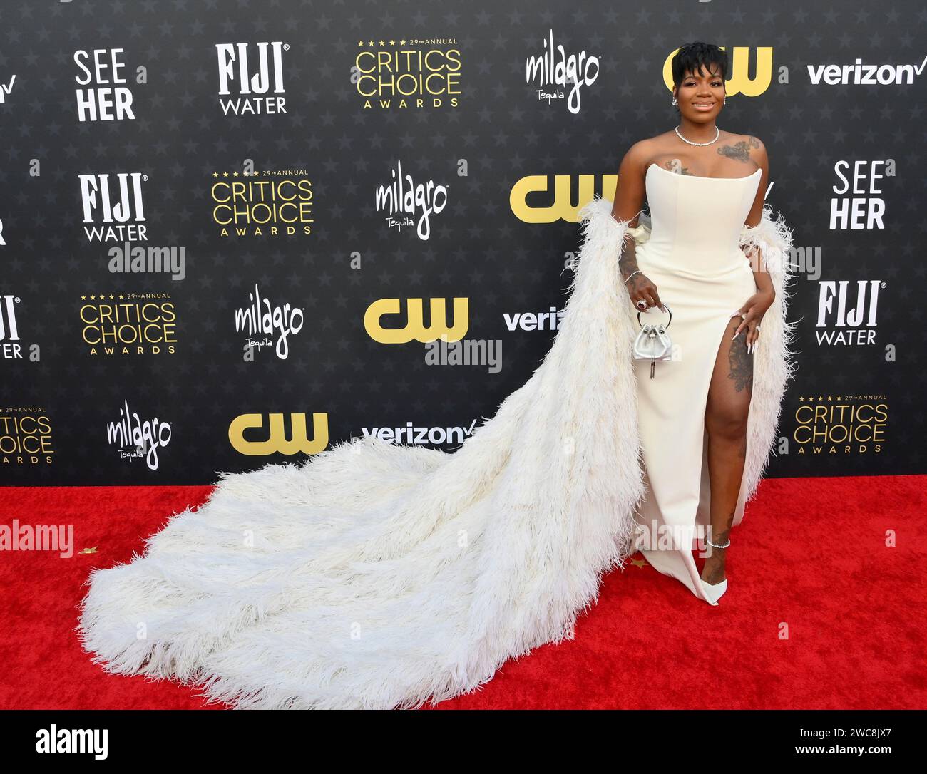 Los Angeles, Usa. Januar 2024. Fantasia Barrino nimmt am 14. Januar 2024 an den 29. Critics' Choice Awards im Barker Hanger in Santa Monica, Kalifornien, Teil. Foto: Jim Ruymen/UPI Credit: UPI/Alamy Live News Stockfoto