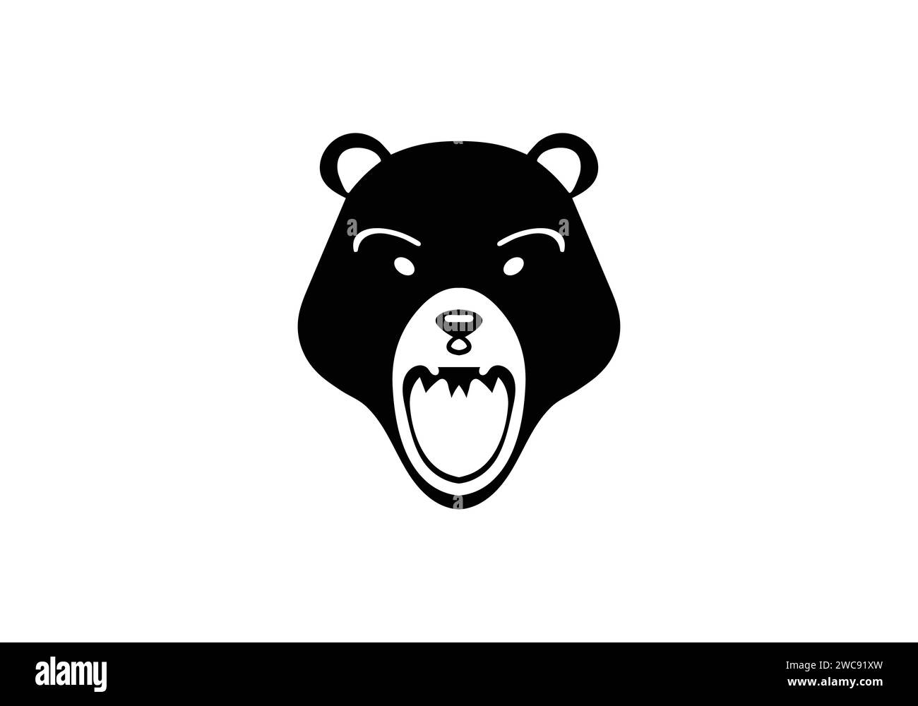 Cave Bear im minimalen Stil mit Illustrationsdesign Stock Vektor