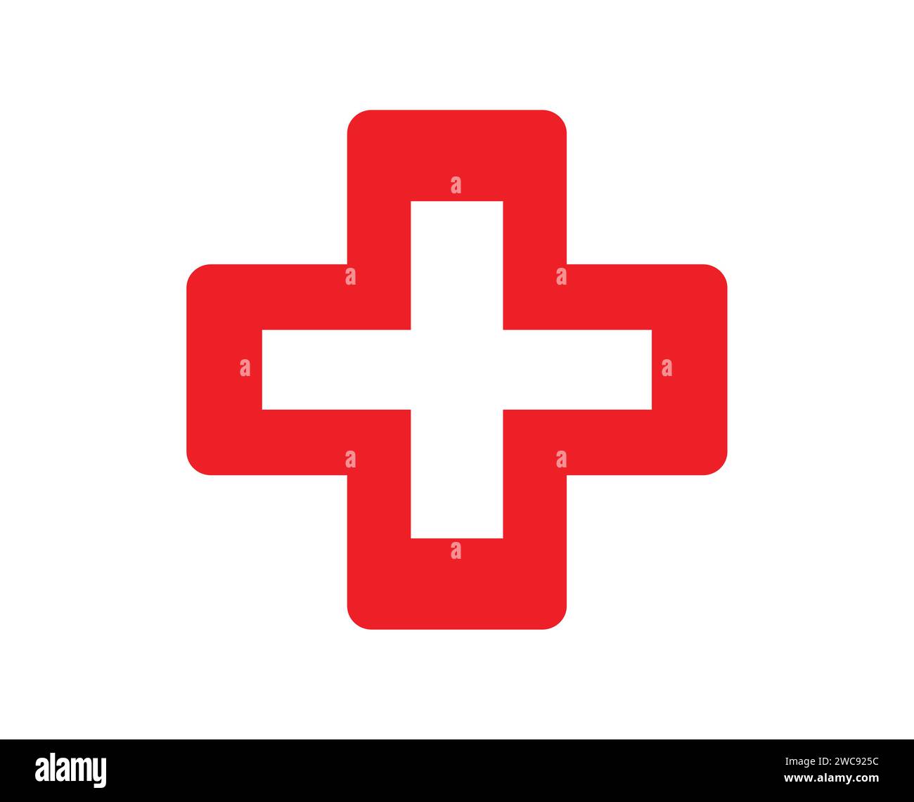 White Hospital Medical Cross plus. Symbol Symbol Symbol Logo Aufkleber isoliert editierbar Stock Vektor