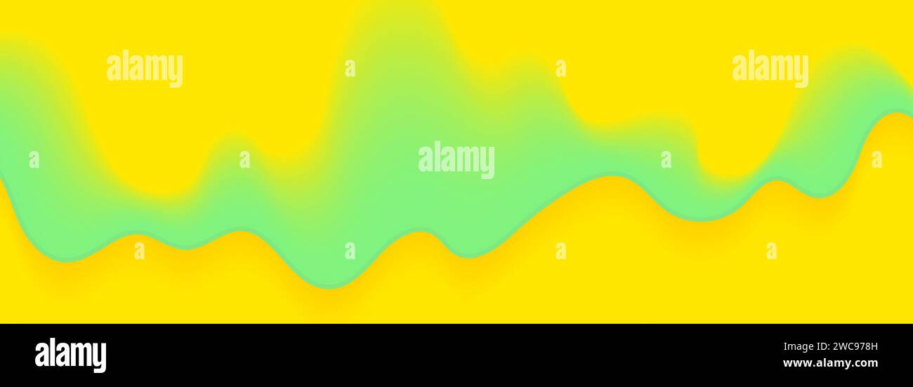 Gelber blauer flüssiger abstrakter Hintergrund mit glatter Welle. Vektorbanner-Design Stock Vektor