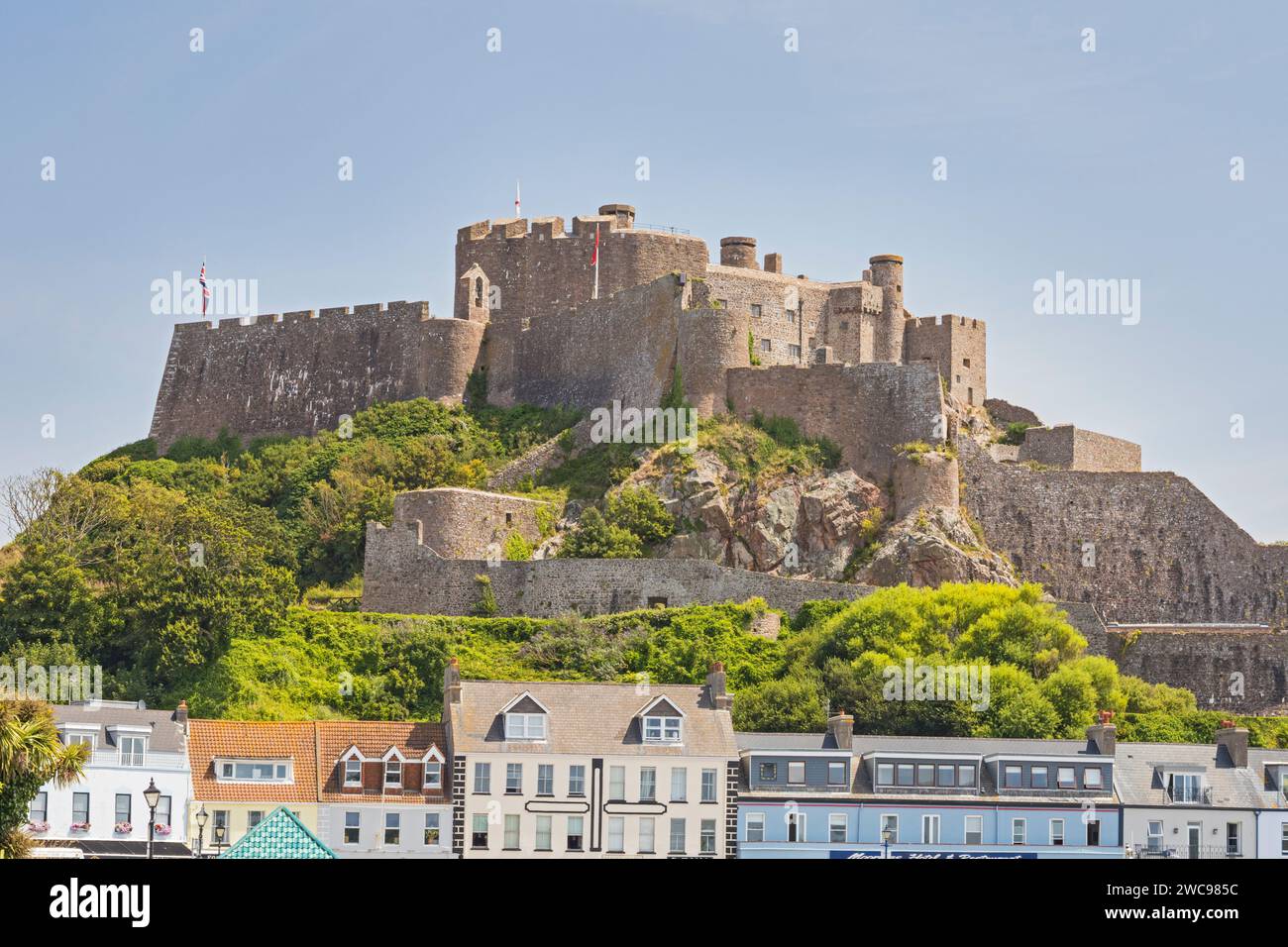 Mont Orgueil Castle (ab 1204), Castle Green, Gorey, Jersey, Kanalinseln Stockfoto