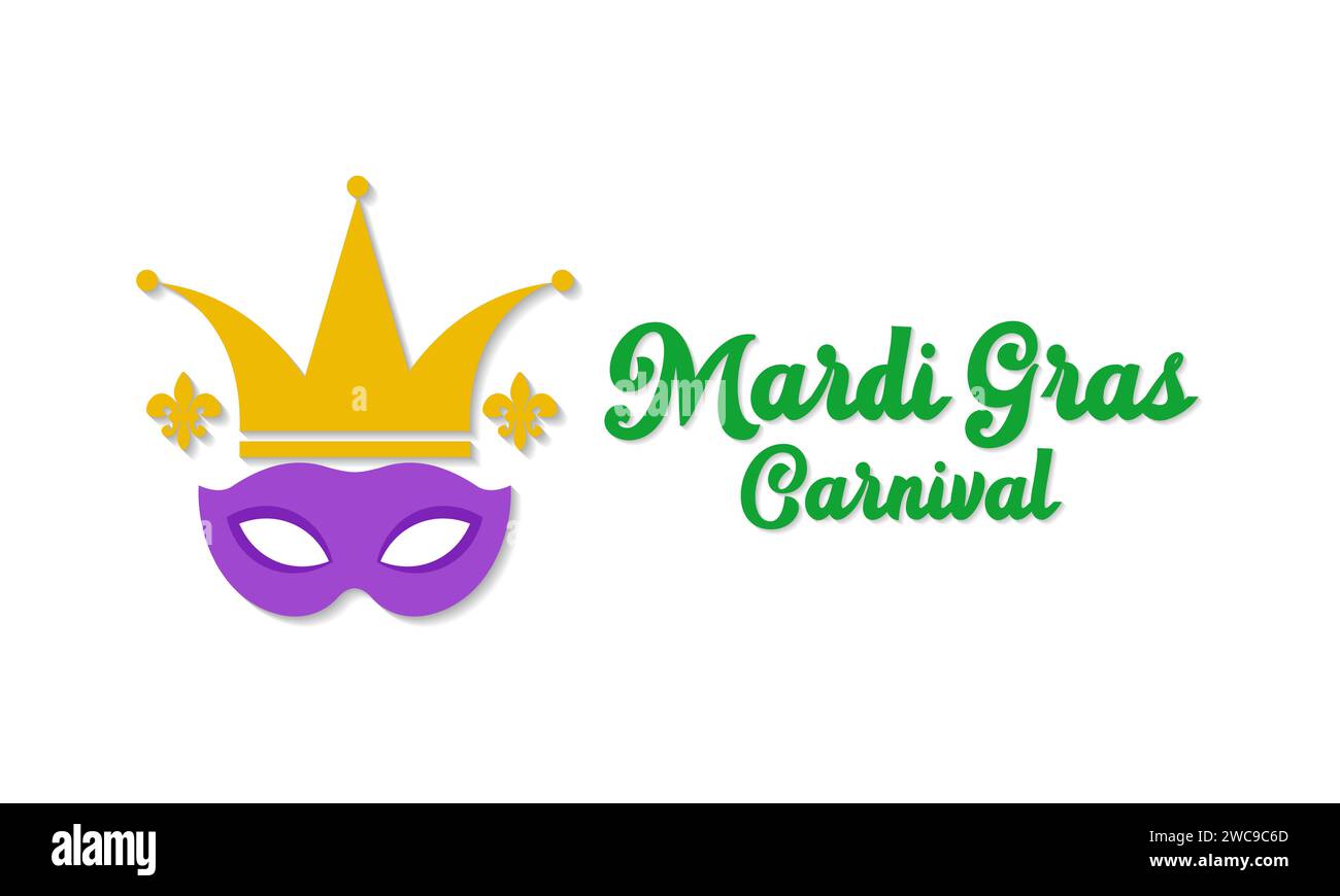 Das Mardi Gras wurde am 13. Februar gefeiert. Vektorbanner, Flyer, Poster und Vorlagen für soziale Medien. Stock Vektor