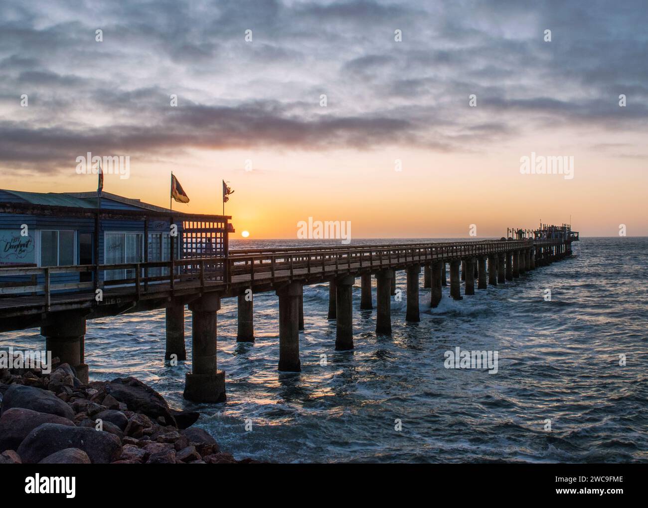 Namibia Swakopmund Jetty Stockfoto