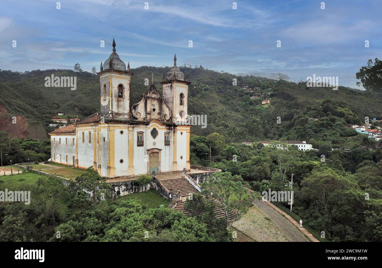 Die katholische Kirche Sao Francisco de Paula in Ouro Preto, Bundesstaat Minas Gerais, Brasilien. Stockfoto