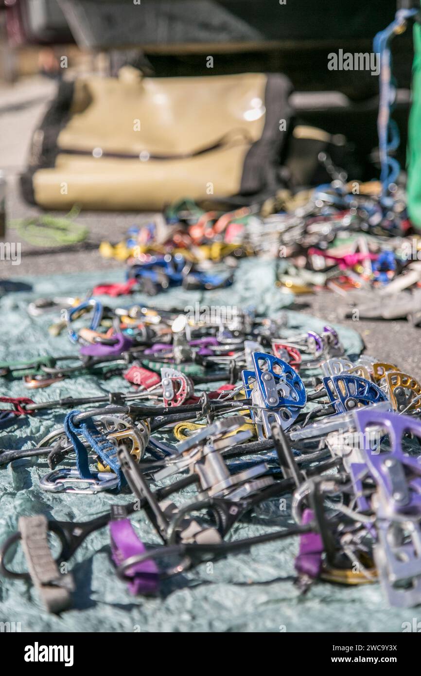 Racking Up: Eine große Klettertradition Stockfoto