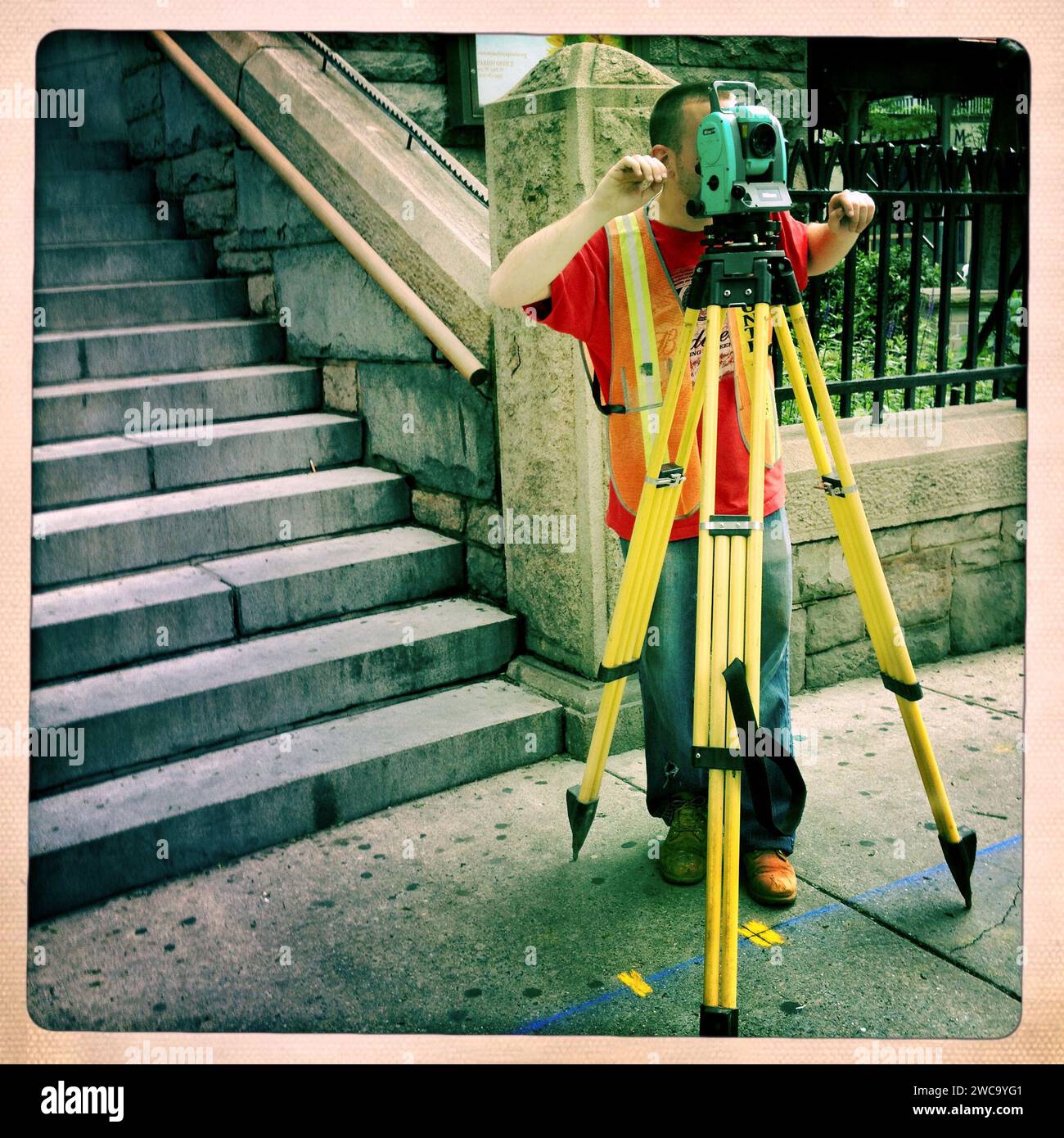 Vermesser ein Werk Stockfoto