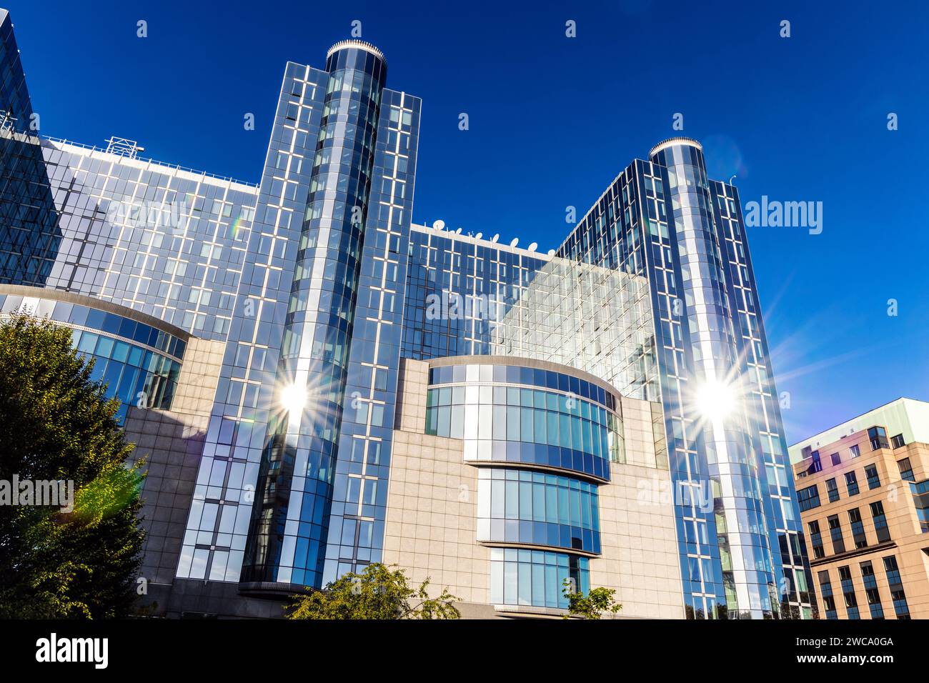 Altiero Spinelli-Gebäude im Espace Léopold Europen Parliament, Europäisches Viertel, Brüssel, Belgien Stockfoto