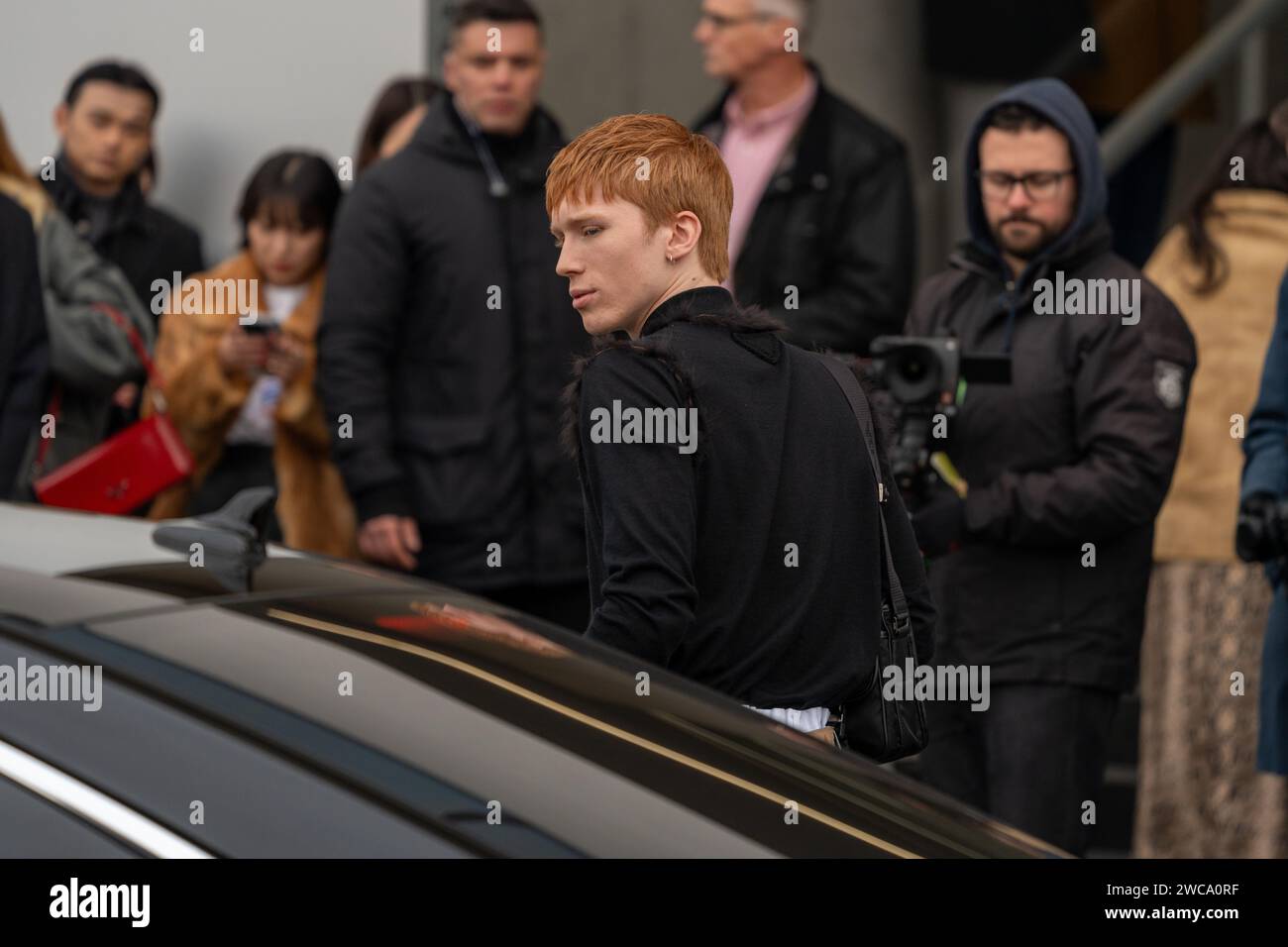 Während der Mailänder Herrenmode Herbst/Winter 20242025 am 14. Januar