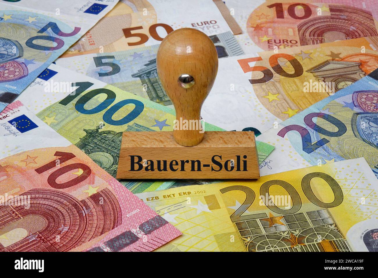 Geldscheine mit Stempel und Bauern-Soli Geldscheine mit Stempel und 