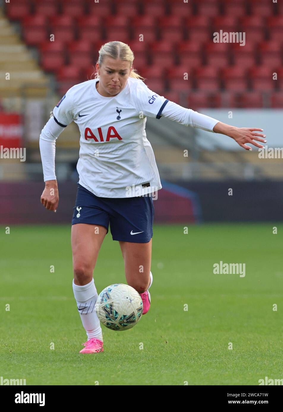 Charlotte Grant von Tottenham Hotspur Women beim Fußball-Spiel der Tottenham Hotspur Women und Sheffield United Women in Brisb Stockfoto