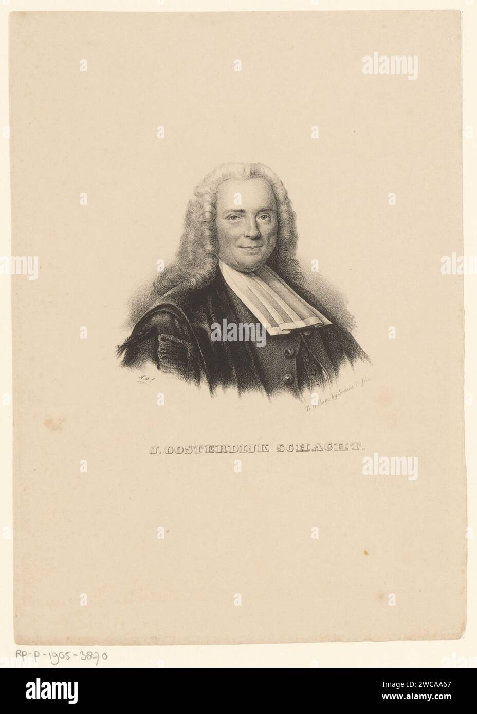 Porträt von Johannes Oosterdijk Schaacht, Nicolaas Martinus Schild, um 1837 - um 1840 Druck das Haager Papier historische Personen (+ (Vollporträt) Stockfoto