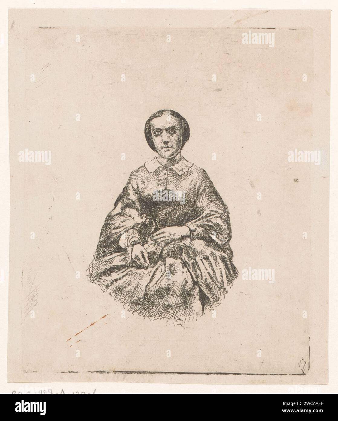 Porträt einer unbekannten Frau, Jan Stobbaerts, 1848 - 1879 Druckpapier, das historische Personen graviert. Erwachsene Frau Stockfoto