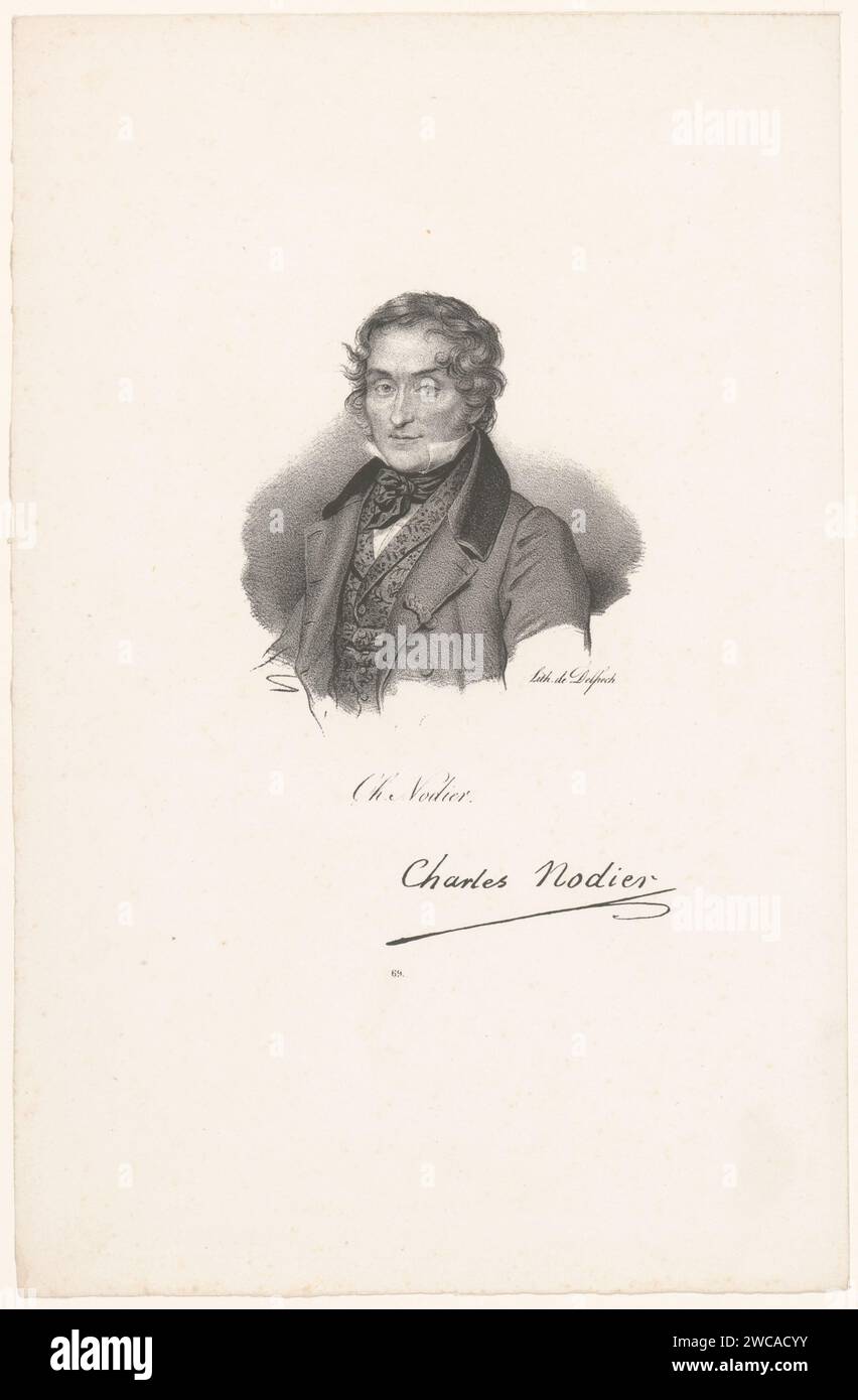 Portret van Charles Nodier, anonym, veuve Delpech (Naudet), nach Antoine Maurin, in oder nach 1818 - in oder vor 1842 Druck Paris Papier historische Personen Stockfoto