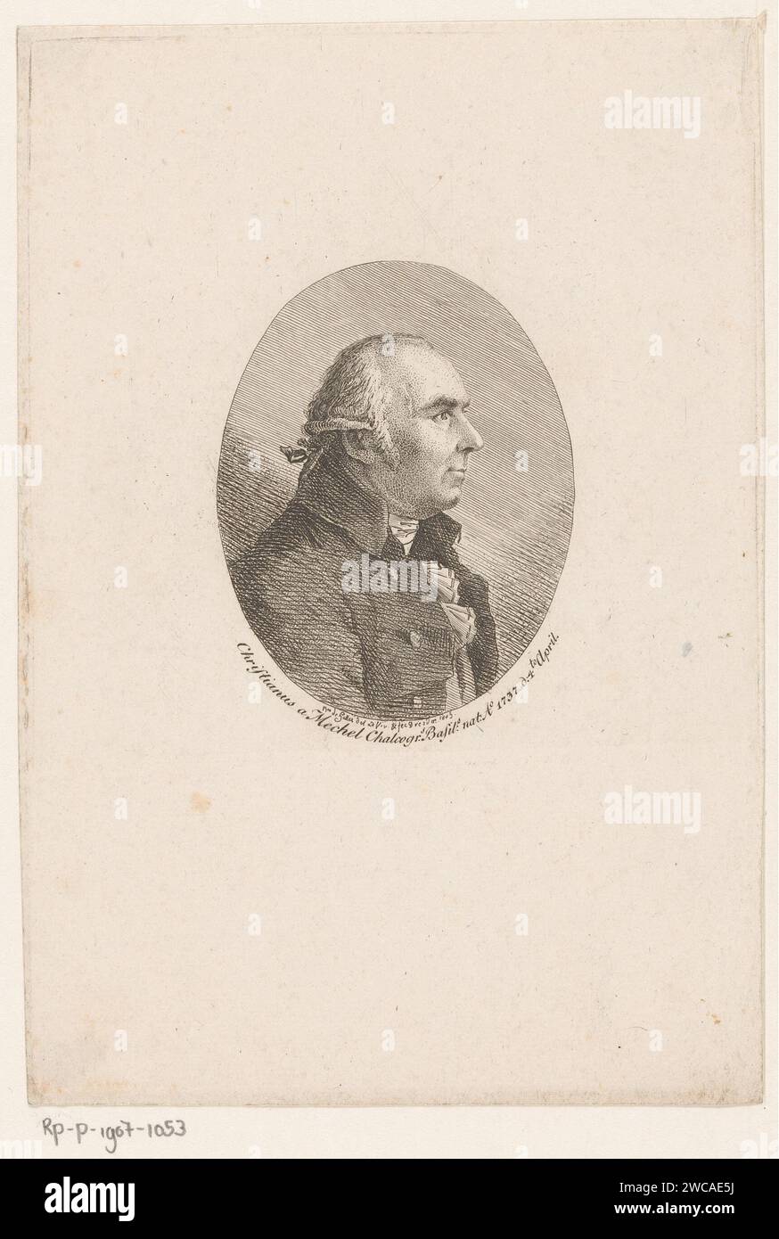 Porträt van Christian von Mechel, Christoph Jakob Wilhelm Karl Joachim Haller von Hallerstein, 1805 Druck Dresdener Papier, das historische Personen graviert Stockfoto