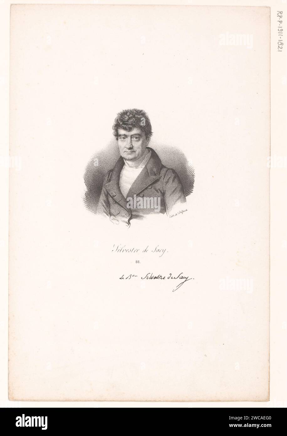 Portret van Antoine-Isaac Silvestre de Sacy, anonym, veuve Delpech (Naudet), nach Antoine Maurin, in oder nach 1818 - in oder vor 1842 Druck Paris Papier historische Personen Stockfoto