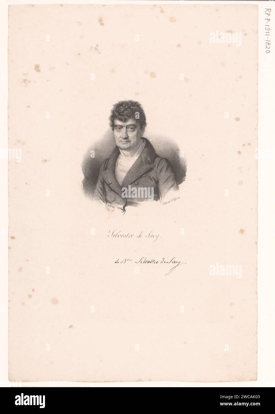 Portret van Antoine-Isaac Silvestre de Sacy, anonym, veuve Delpech (Naudet), nach Antoine Maurin, in oder nach 1818 - in oder vor 1842 Druck Paris Papier historische Personen Stockfoto