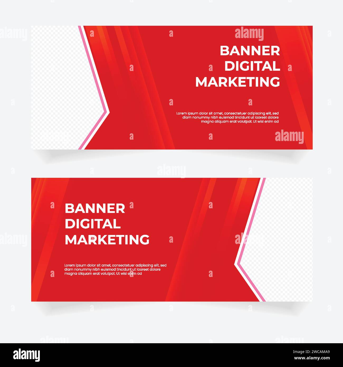 Banner Social Media Geschäftszweck mit Platz für den Austausch von Bildern Stock Vektor