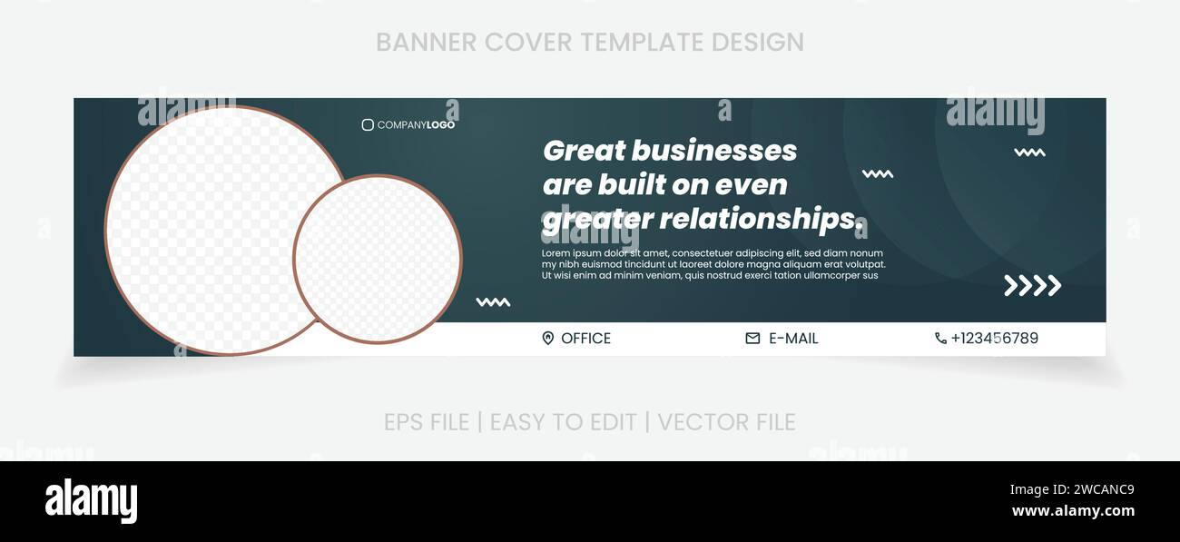 Cover-Banner für soziale Medien und Website-Werbung mit abstraktem Hintergrund und elegantem Design Stock Vektor
