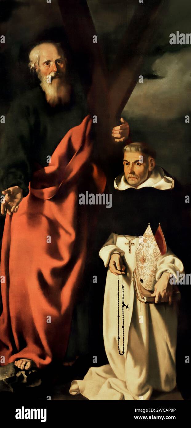 Saint Andrew und der Ehrwürdige Fray Juan Mico von Juan Ribalta (1597–Oktober 1628) war ein spanischer Maler des Barock Valencia 1628 Spanien Stockfoto