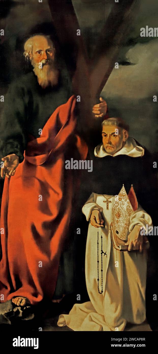 Saint Andrew und der Ehrwürdige Fray Juan Mico von Juan Ribalta (1597–Oktober 1628) war ein spanischer Maler des Barock Valencia 1628 Spanien Stockfoto