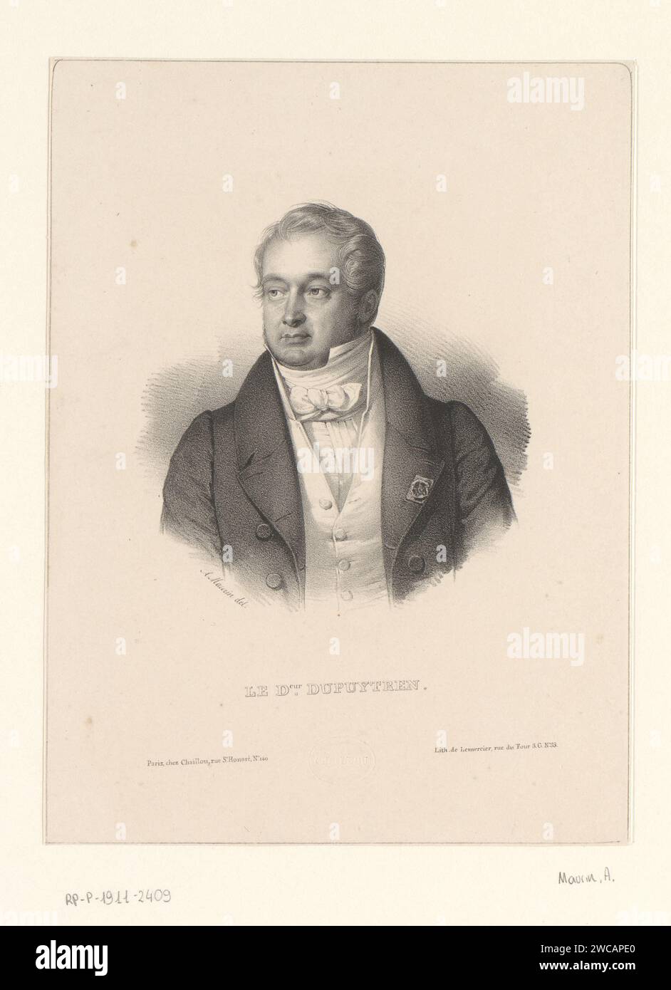 Portret van Arts Guillaume Dupuytren, Antoine Maurin, 1828 - 1838 Druck Paris Papier historische Personen Stockfoto