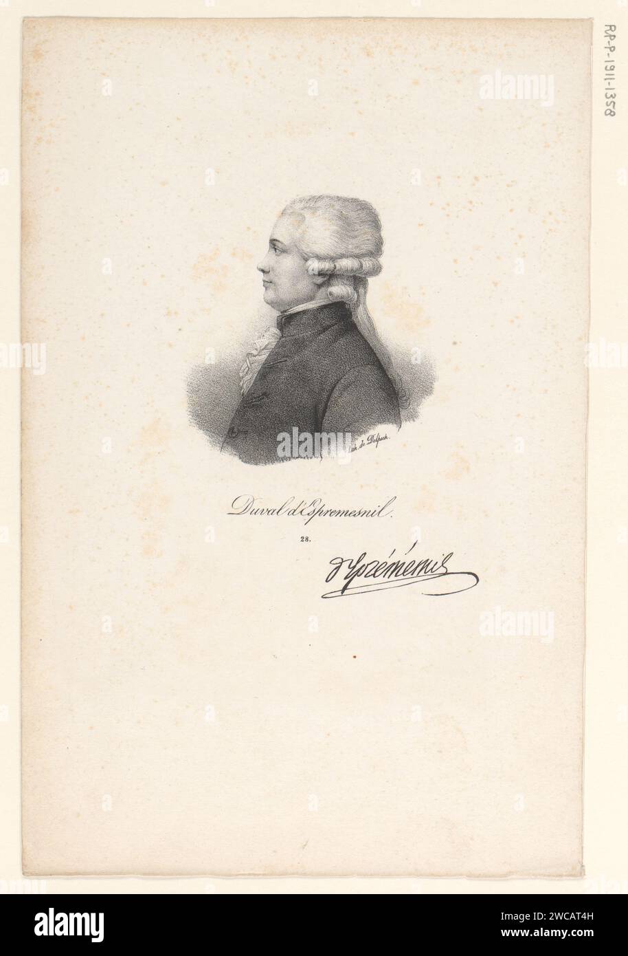 Portret Van Jean-Jacques DUVAL DIE EPRIEMENTSMIL, ANONYMUSMOUS, VEUVE DELPEN (NAUDET), IN ODER NACH 1818 - IN ORFE 1842 Druck Paris Papier historische Personen Stockfoto