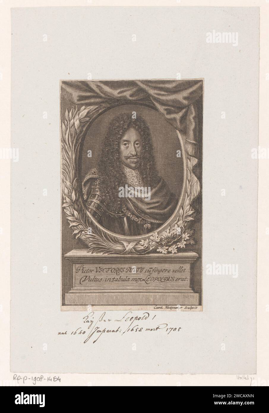 Porträt von Matthias van Austria, römisch-deutscher Keizer, Jacob van der Heyden, 1638 Druck mit Lob in lateinischer Sprache. Straßburg (Frankreich) Verlag: Frankfurt am Main Papierstich historischer Personen. kaiser. Raubvögel: adler. Krönung mit Lorbeer. Ritterorden des Goldenen Vlieses - Insignien eines Ritterordens, z. B.: Abzeichen, Kette (mit ORDENSNAMEN). Zweite Verteidigung von Prag (1618) Frankfurt. Prag Stockfoto