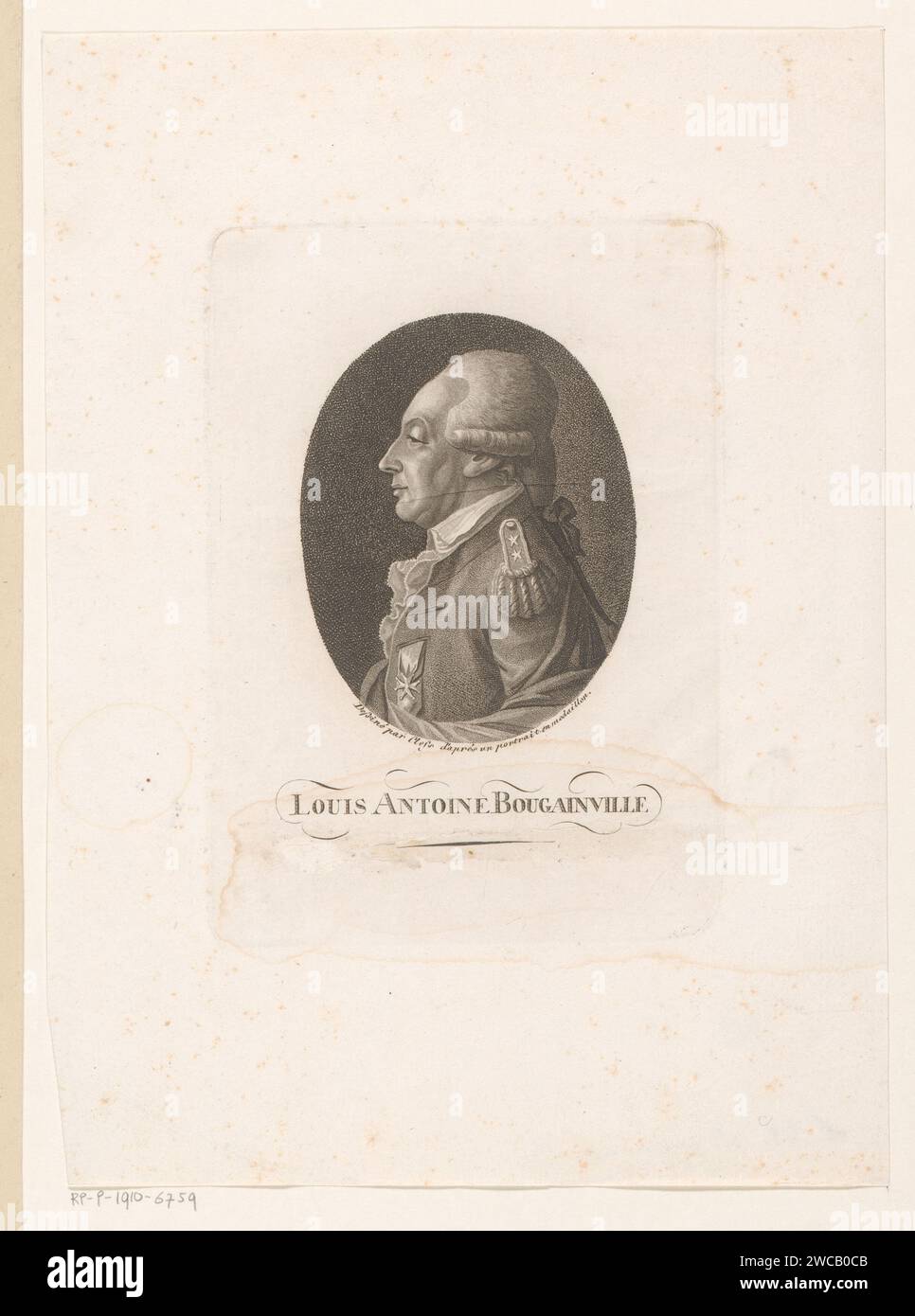 Portret van Louis-Antoine de Bougainville, Konrad Westermayr, nach Jean-Henri Cless, 1784 - 1834 Druck Deutschland Papier historische Personen Stockfoto