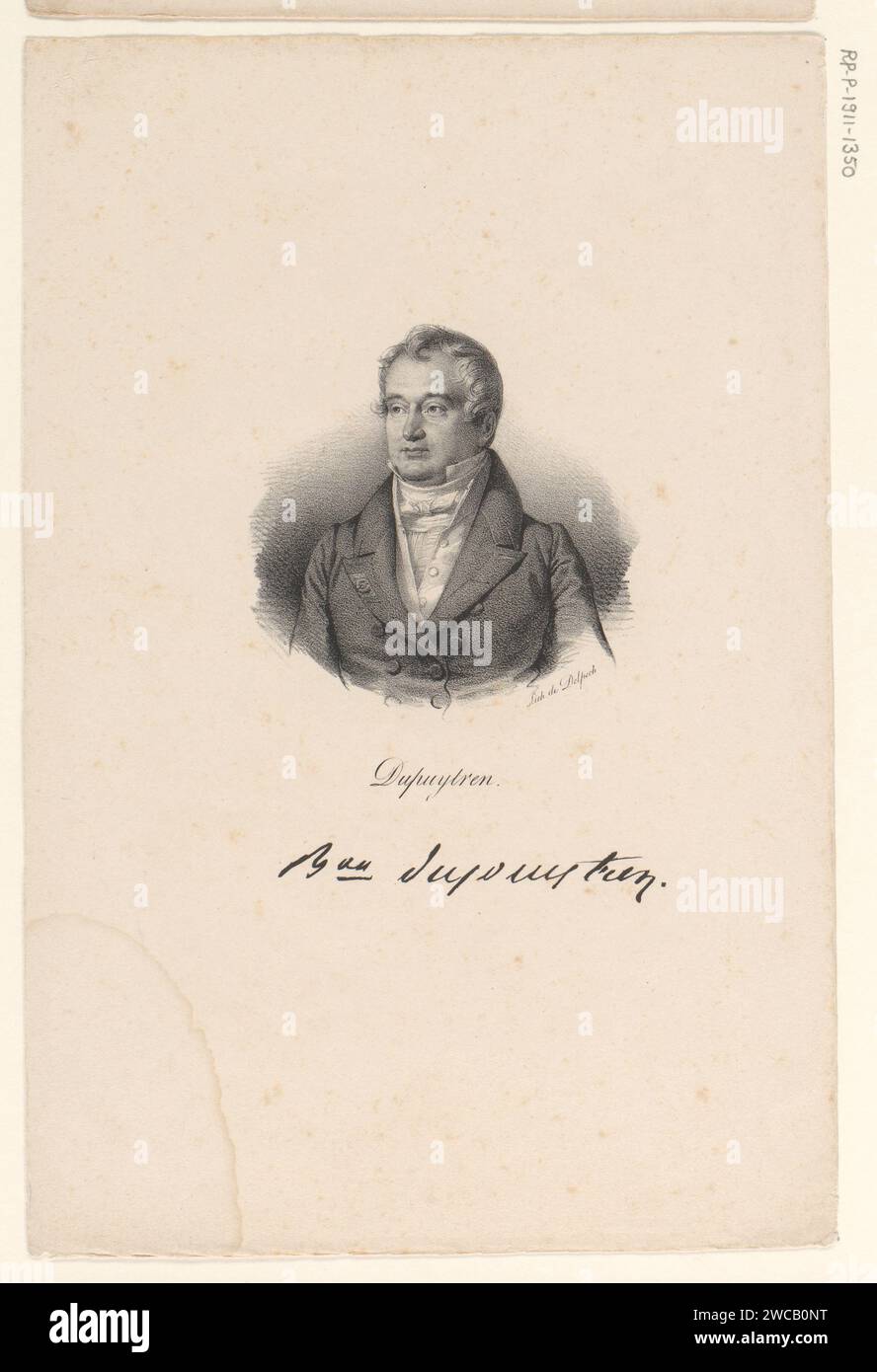 Portret van Guillaume Dupuytren, anonym, veuve Delpech (Naudet), in oder nach 1818 - in oder vor 1842 Druck Paris Papier historische Personen Stockfoto