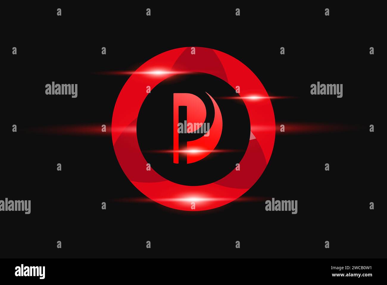 DP Red Logo Design. Vektor-Logo für Unternehmen. Stock Vektor