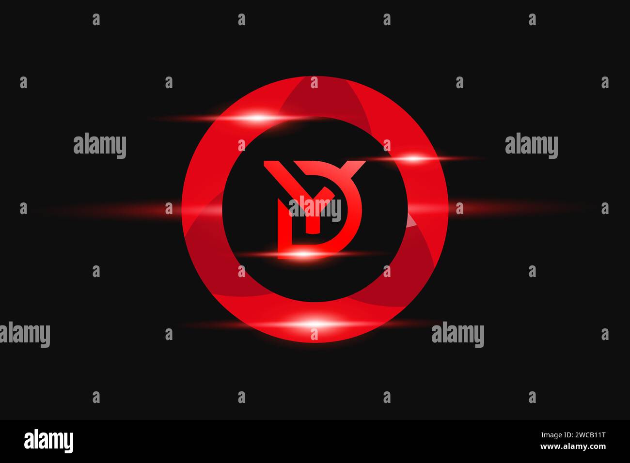 DY Red Logo Design. Vektor-Logo für Unternehmen. Stock Vektor
