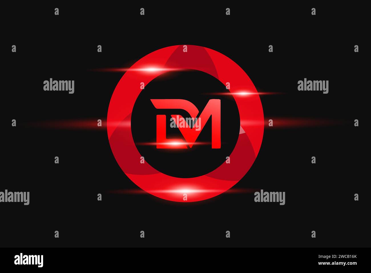 DM Red Logo Design. Vektor-Logo für Unternehmen. Stock Vektor