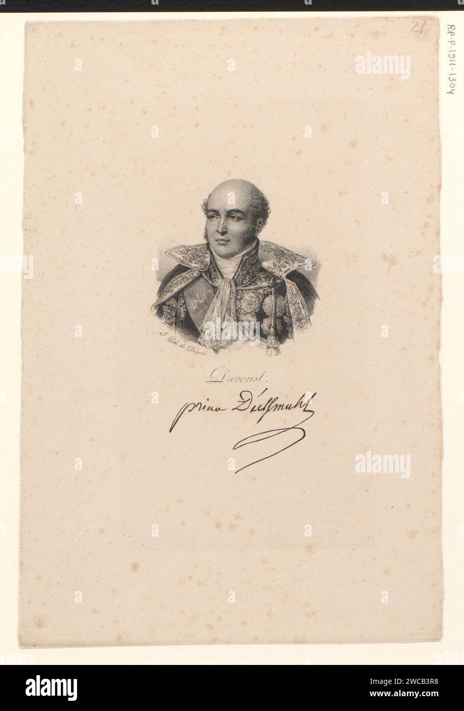 Portret van Louis Nicolas Davout, anonym, veuve Delpech (Naudet), in oder nach 1818 - in oder vor 1842 Druck Paris Papier historische Personen Stockfoto