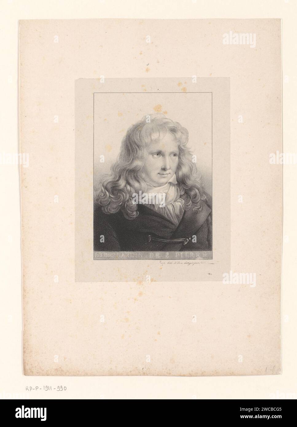 Porträt des Schriftstellers und Botanikers Jacques-Henri Bernardin de Saint-Pierre, Anonym, Jean Marie Joseph Bove, in oder vor 1826 Zoll oder nach 1835 Druck Paris Papier historische Personen Stockfoto
